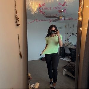 bright yellow lulu workout top